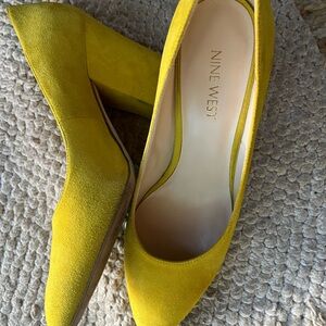 Nine West Vibrant Yellow Suede Pumps